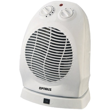 Optimus Portable Oscillating Fan Heater with Thermostat H-1382